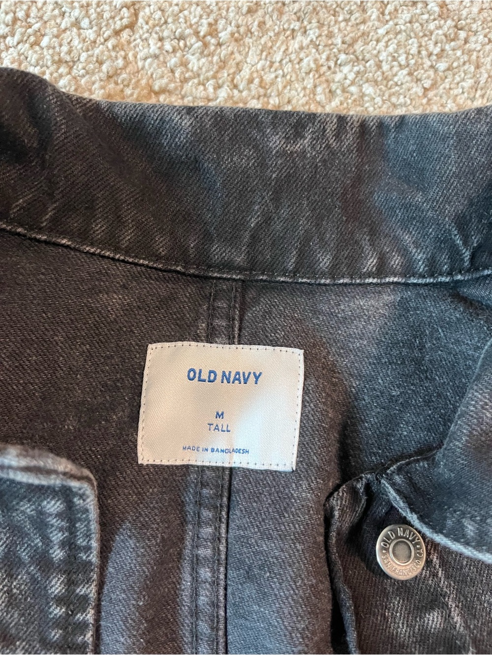 Old Navy Denim Utility Jacket Size Medium Tall Oversized - Picture 4 of 4